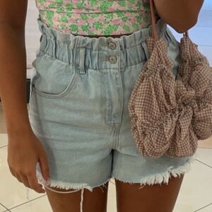VERVET BY FLYING MONKEY Light Blue High Waist Denim Shorts